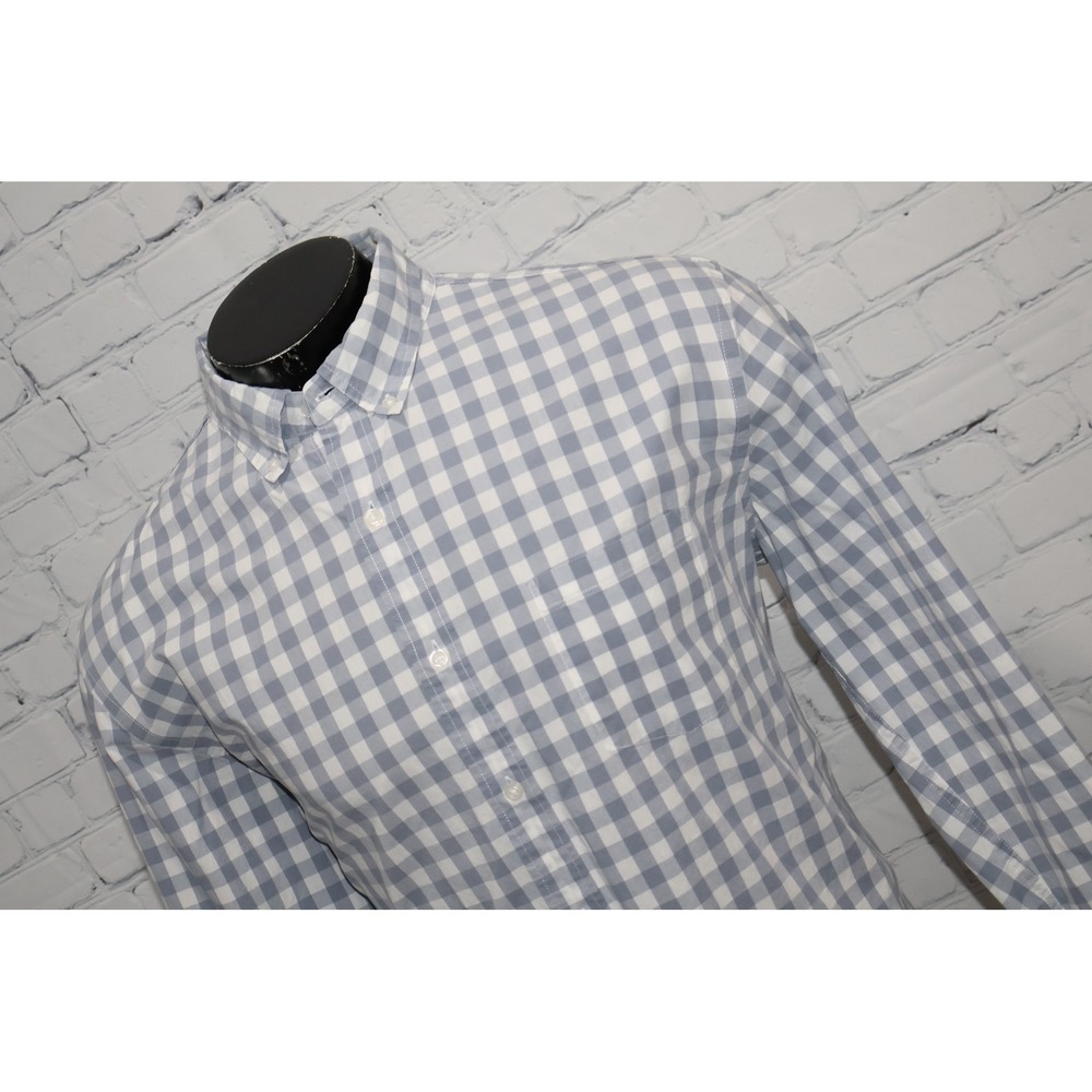 J.Crew Dress Shirt Mens XL Gray Gingham Flex Washed Slim Fit Button Down